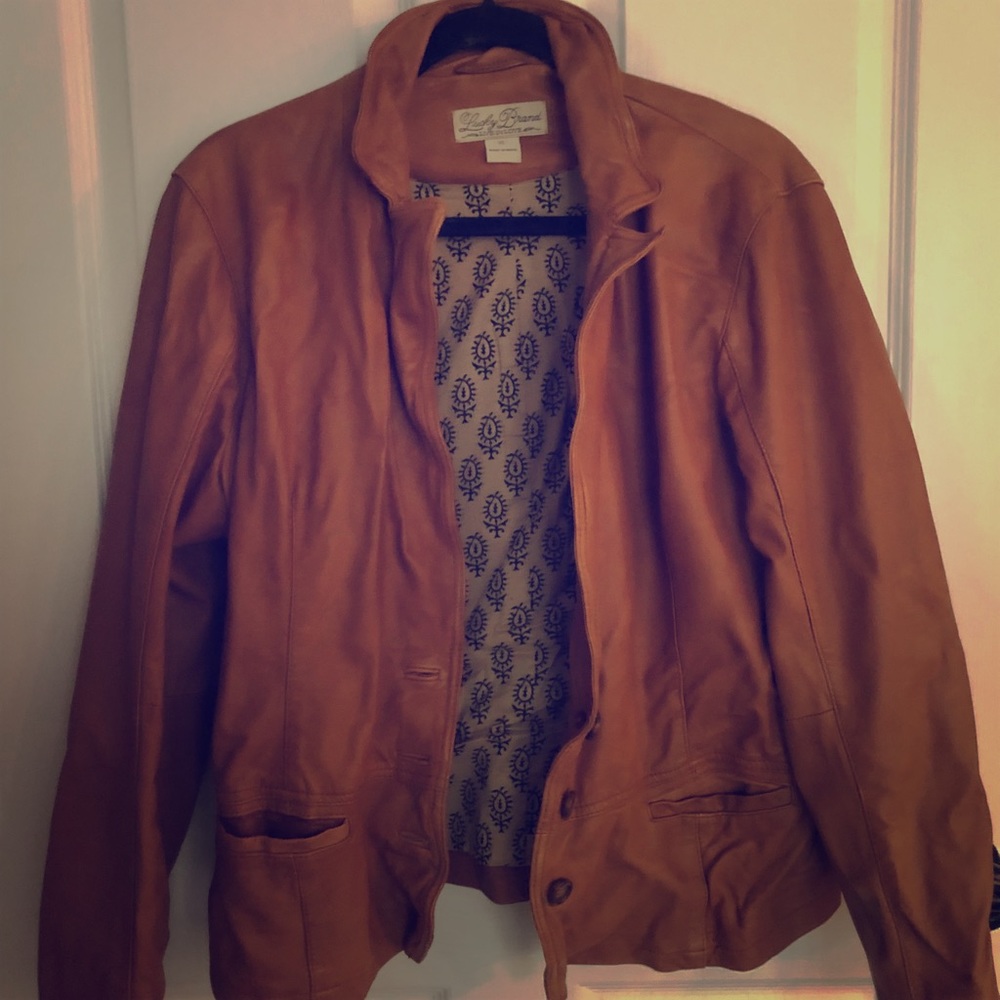 Lucky Brand Leather Blazer Jacket